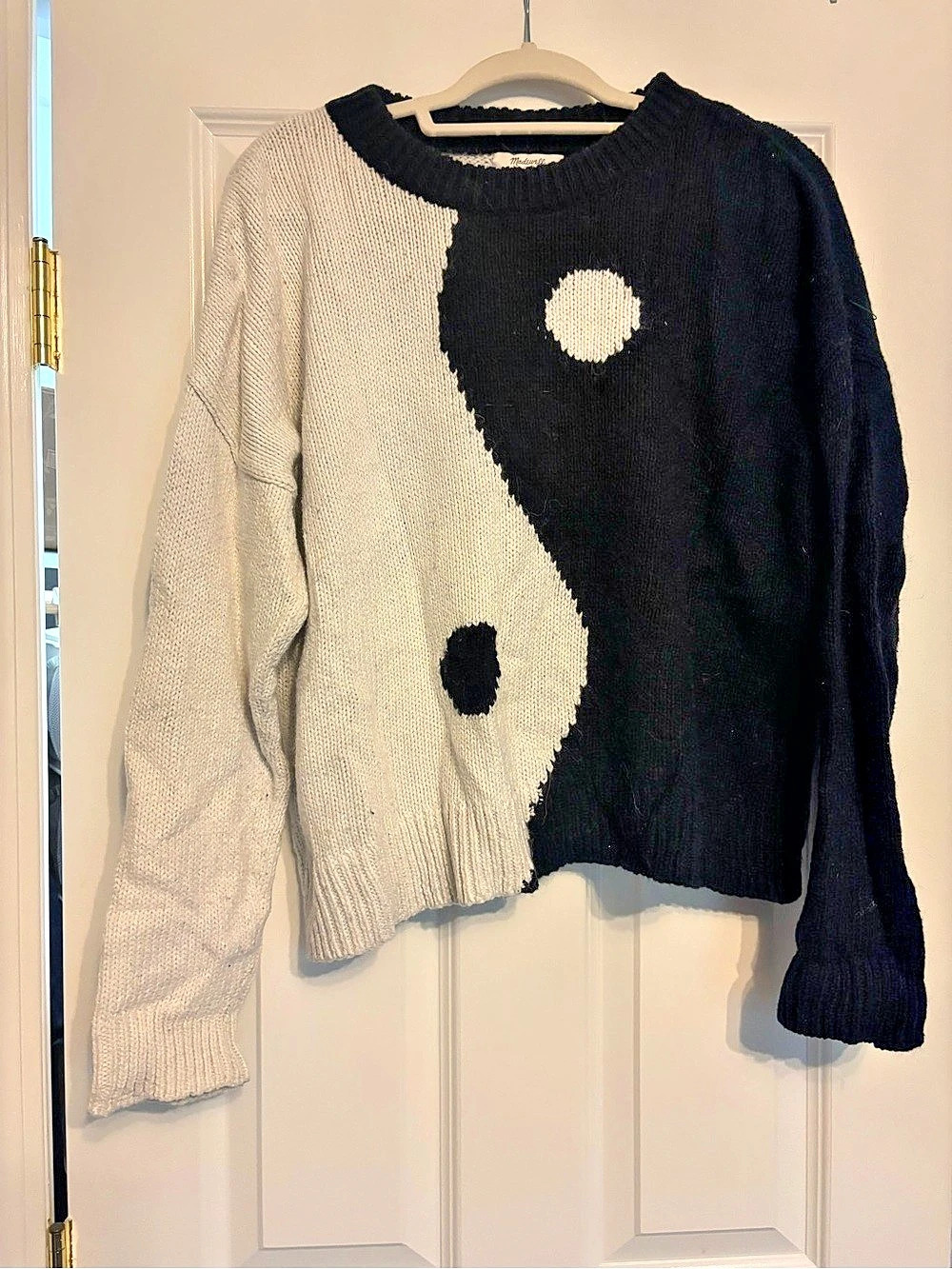 Madewell Yin-Yang Pullover Sweater Black & Cream